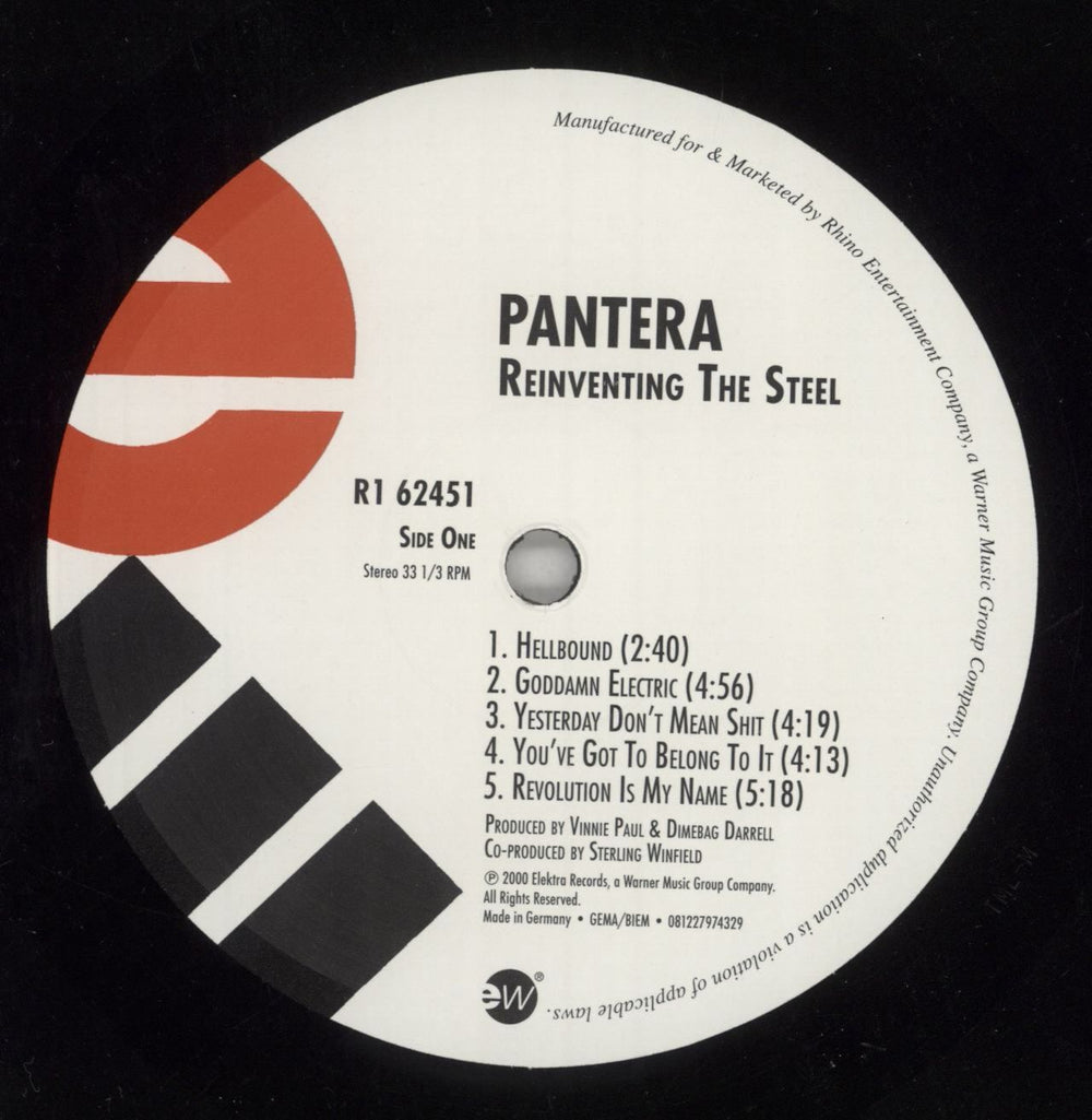 Pantera Reinventing The Steel German Vinyl LP — RareVinyl.com