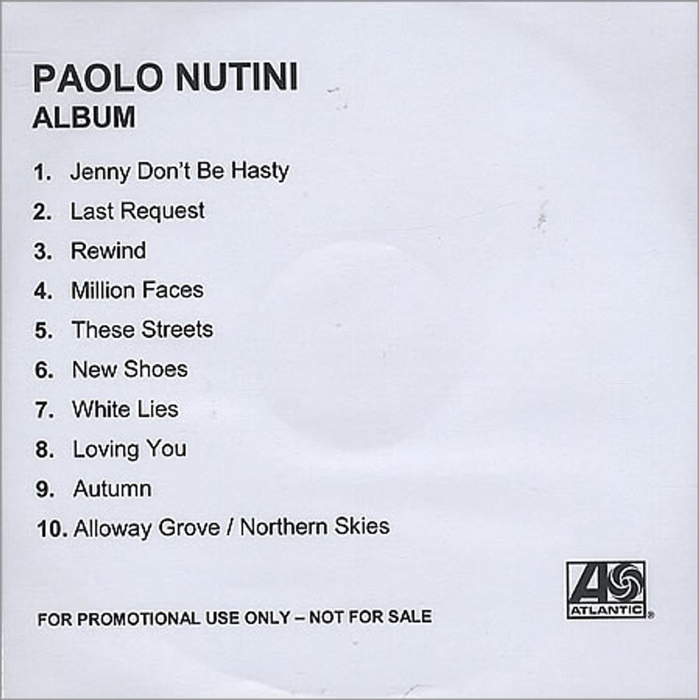 Paolo Nutini These Streets UK CD-R acetate CD-R ACETATE