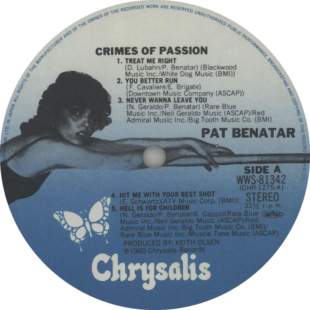 Pat Benatar Crimes Of Passion + Obi Japanese vinyl LP album (LP record) BENLPCR151309