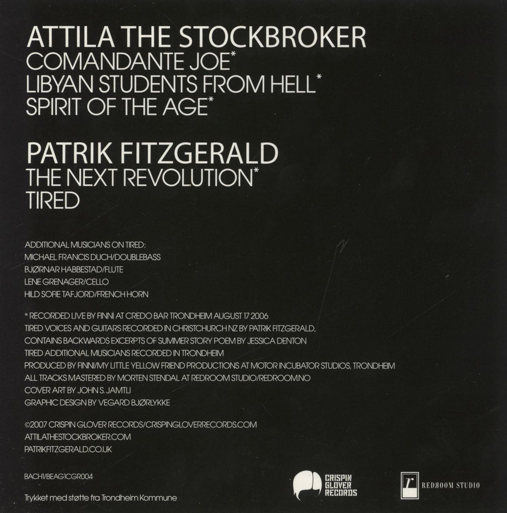 Patrik Fitzgerald Spirit Of Revolution - Red Vinyl - Autographed Norwegian 7" vinyl single (7 inch record / 45)