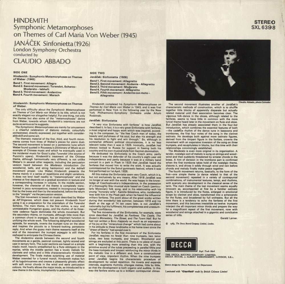 Paul Hindemith Symphonic Metamorphoses On Themes Of Weber - 180gm UK vinyl LP album (LP record)