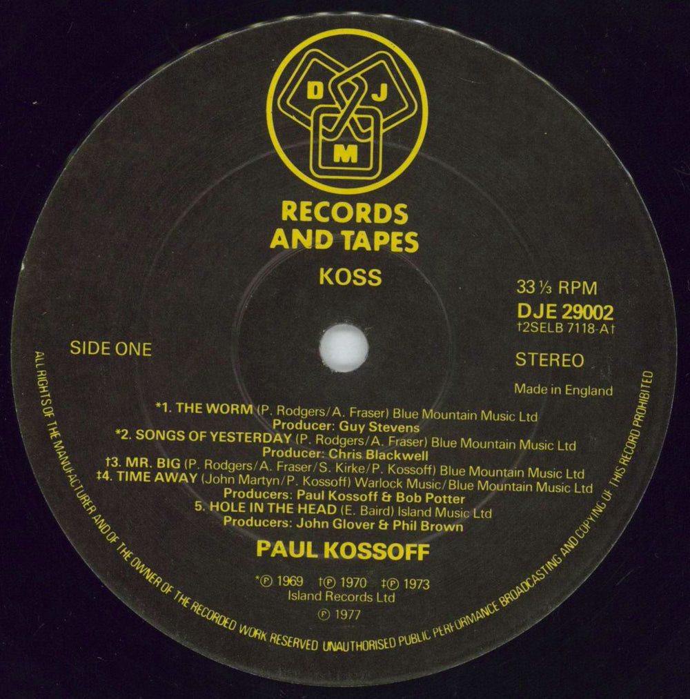 Paul Kossoff Koss - EX UK 2-LP vinyl record set (Double LP Album) KOS2LKO656850