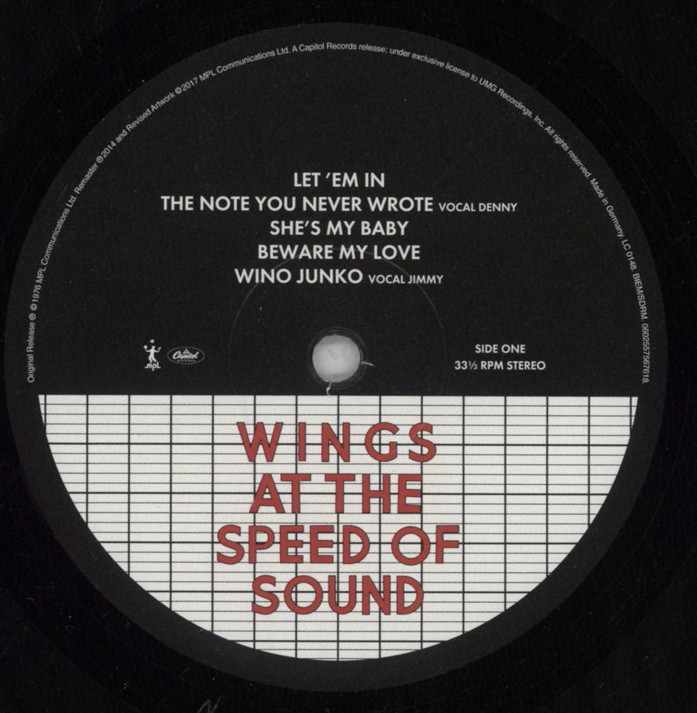 Paul McCartney and Wings At The Speed Of Sound - 180 Gram Vinyl - EX UK vinyl LP album (LP record) MCCLPAT837231