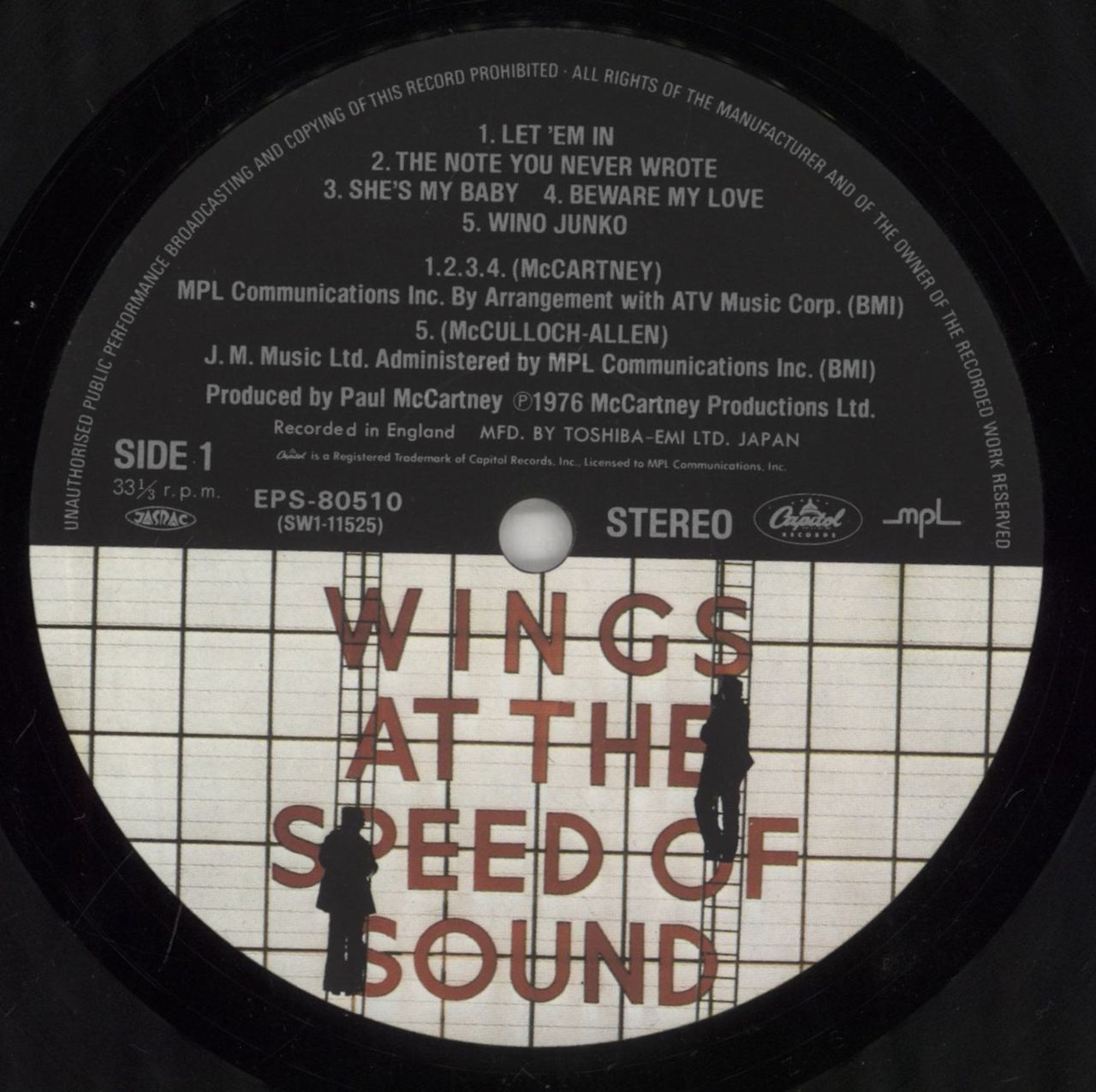 Paul McCartney and Wings At The Speed Of Sound - Capitol MPL