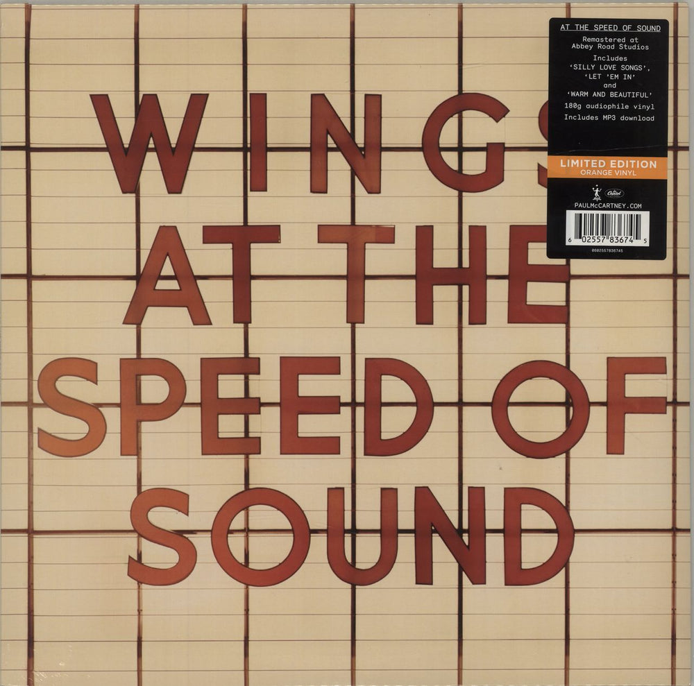 Paul McCartney and Wings At The Speed Of Sound - Orange Vinyl - Sealed UK vinyl LP album (LP record) 0602557567618