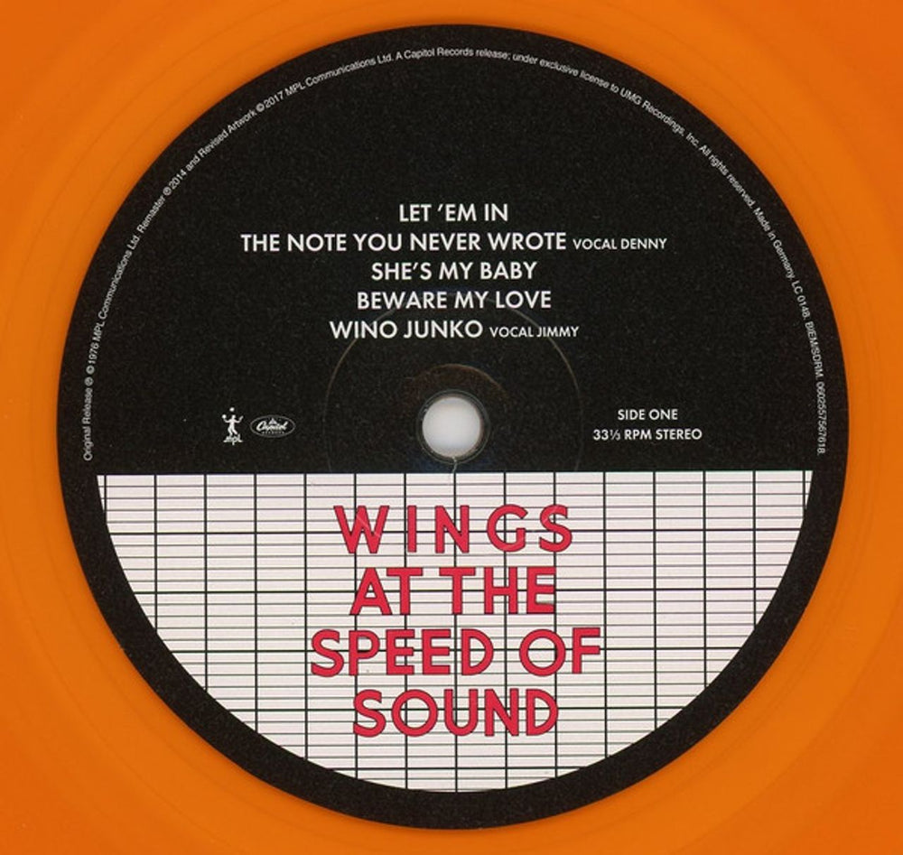 Paul McCartney and Wings At The Speed Of Sound - Orange Vinyl - Sealed UK vinyl LP album (LP record) MCCLPAT688153