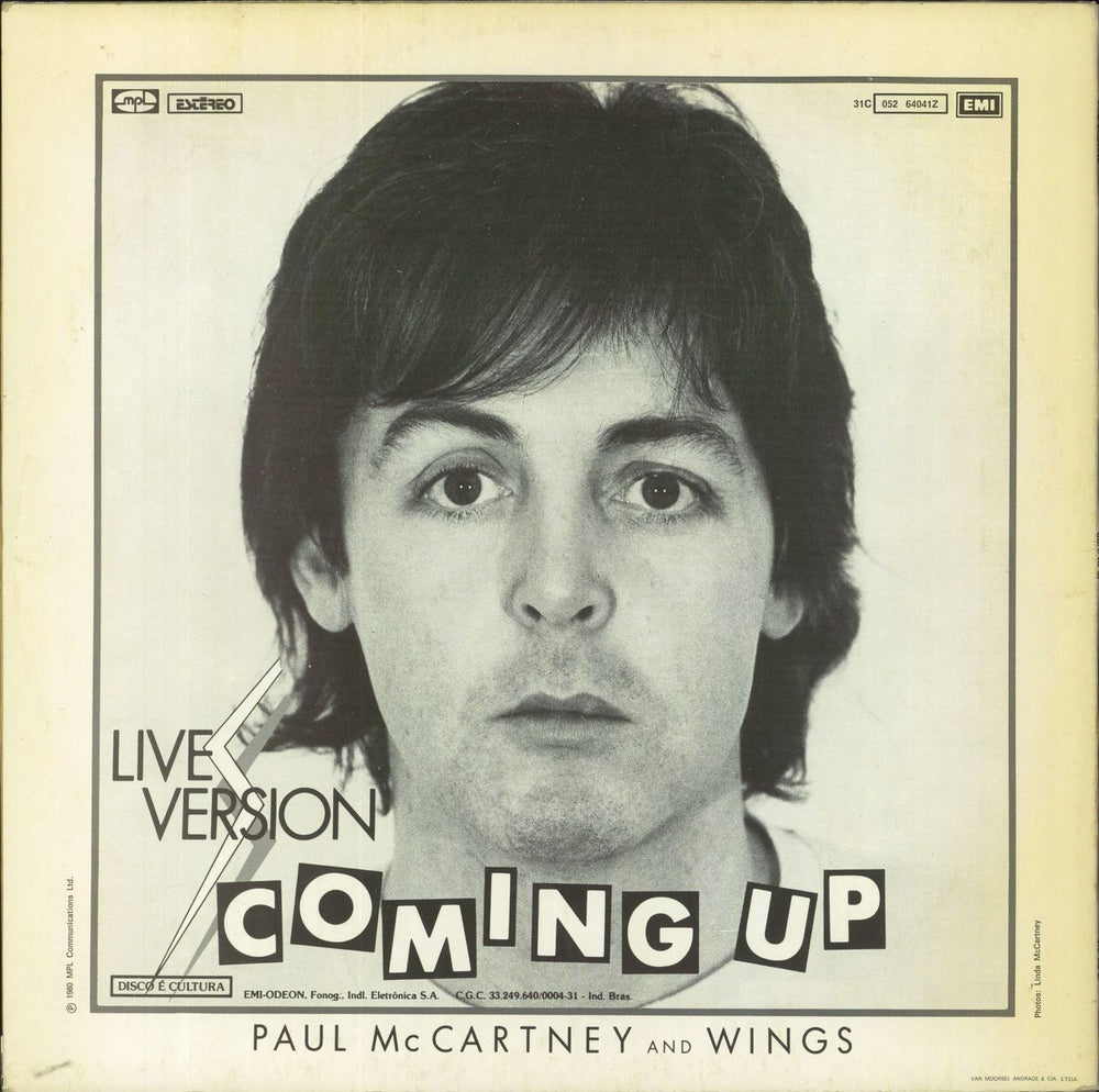 Paul McCartney and Wings Coming Up Brazilian Promo 12" vinyl single (12 inch record / Maxi-single)