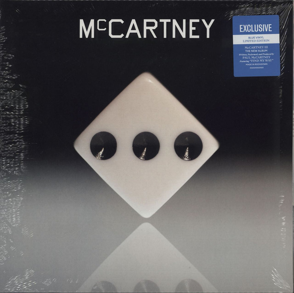 Paul McCartney and Wings McCartney III - Blue Vinyl - Sealed UK vinyl LP album (LP record) 602435321820