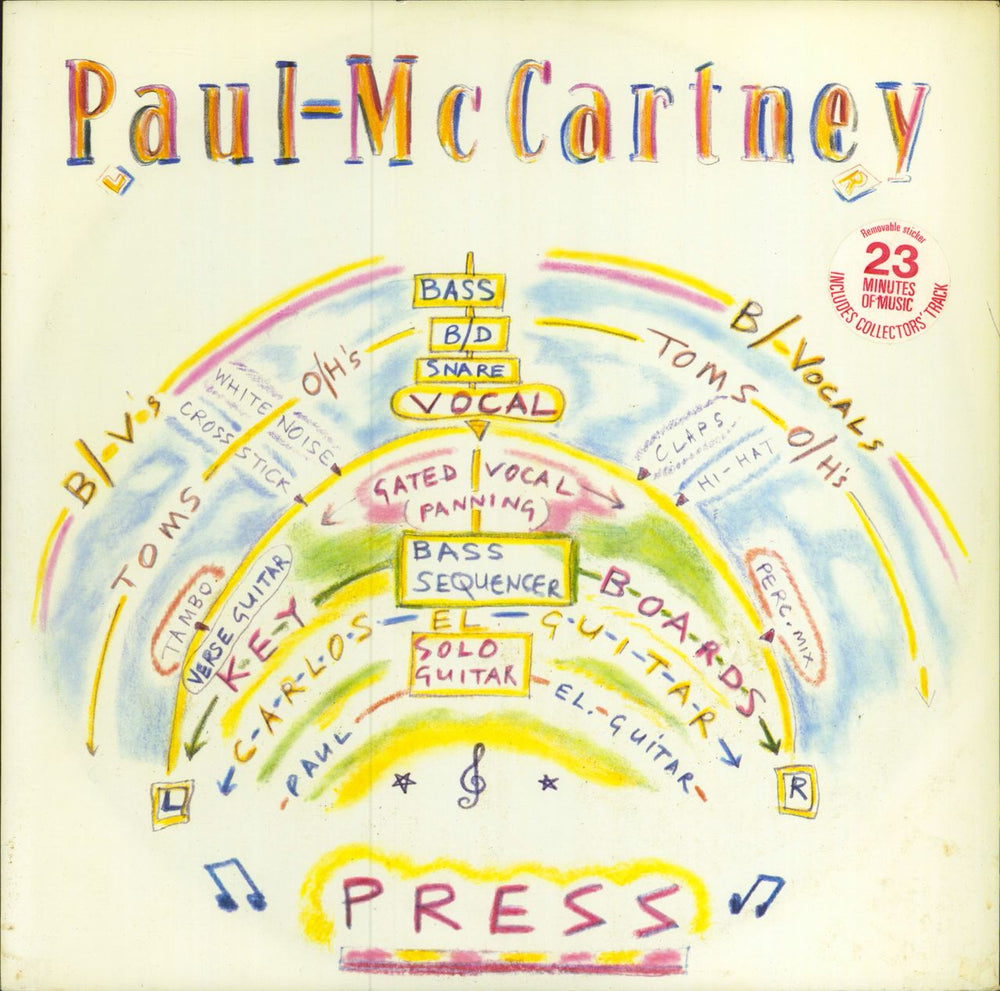 Paul McCartney and Wings Press - Stickered Sleeve UK 12" vinyl single (12 inch record / Maxi-single) 12R6133