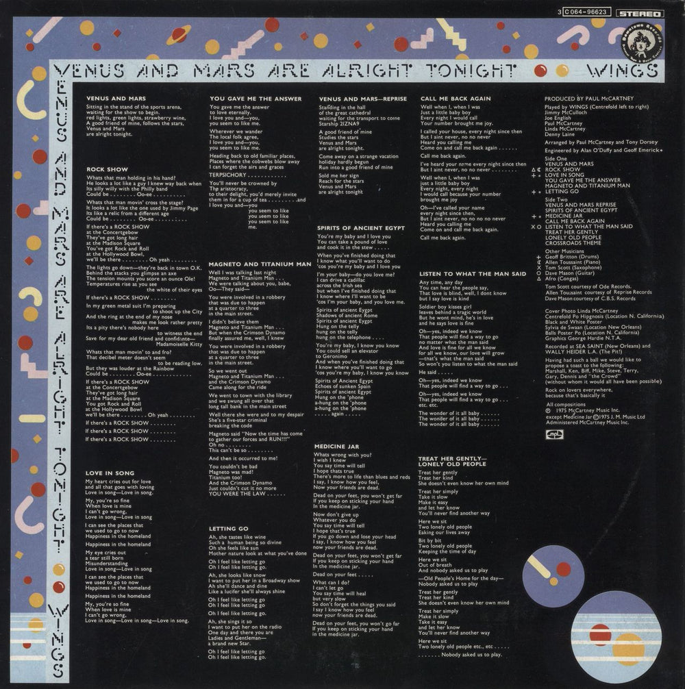 Paul McCartney and Wings Venus And Mars + Posters - EX Italian vinyl LP album (LP record)