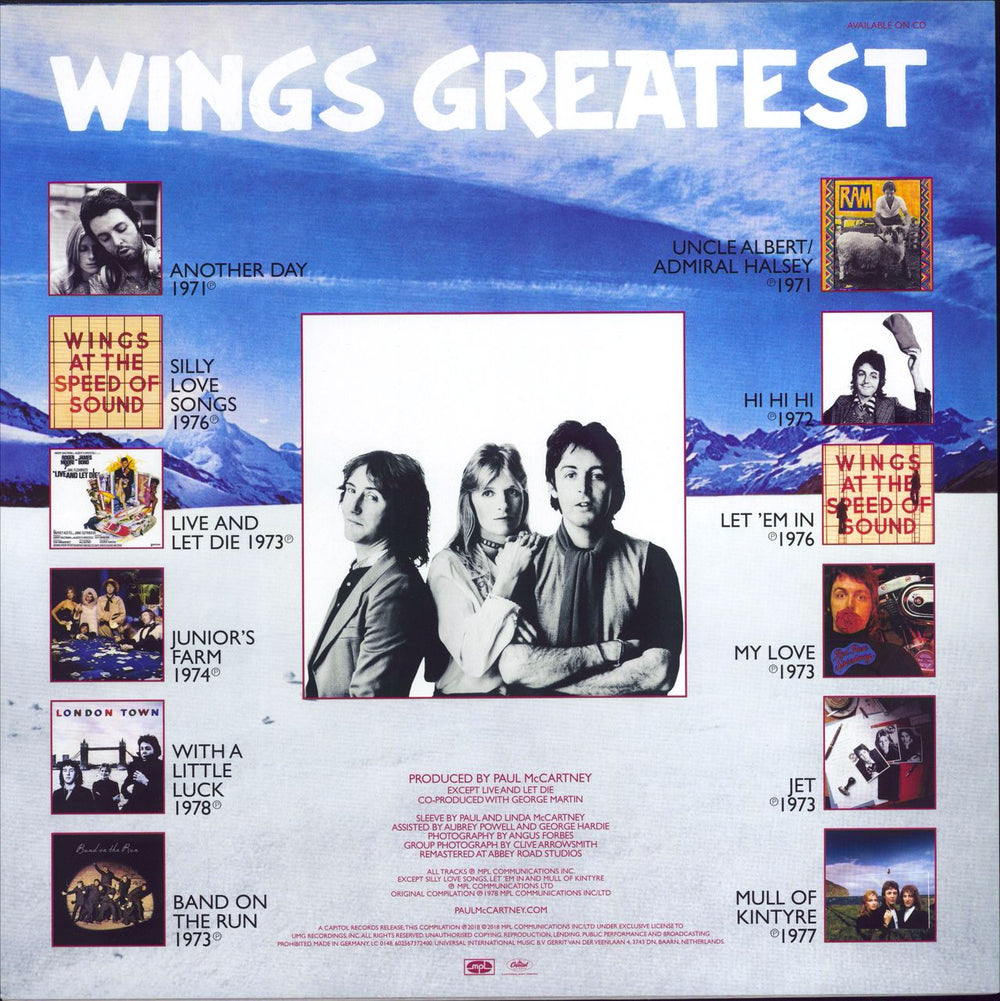 Paul McCartney and Wings Wings Greatest -180gram Vinyl UK vinyl LP album (LP record) 602567372400