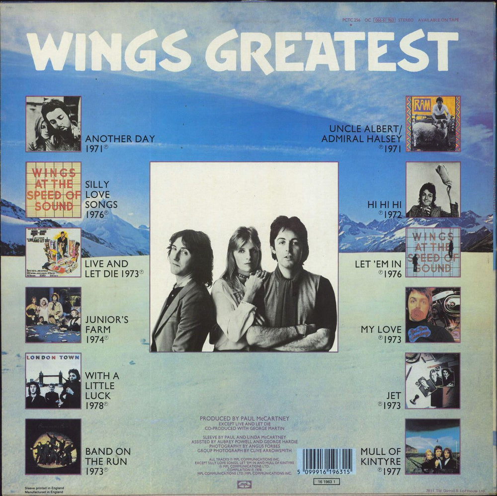 Paul McCartney and Wings Wings Greatest UK vinyl LP album (LP record) 5099916196315