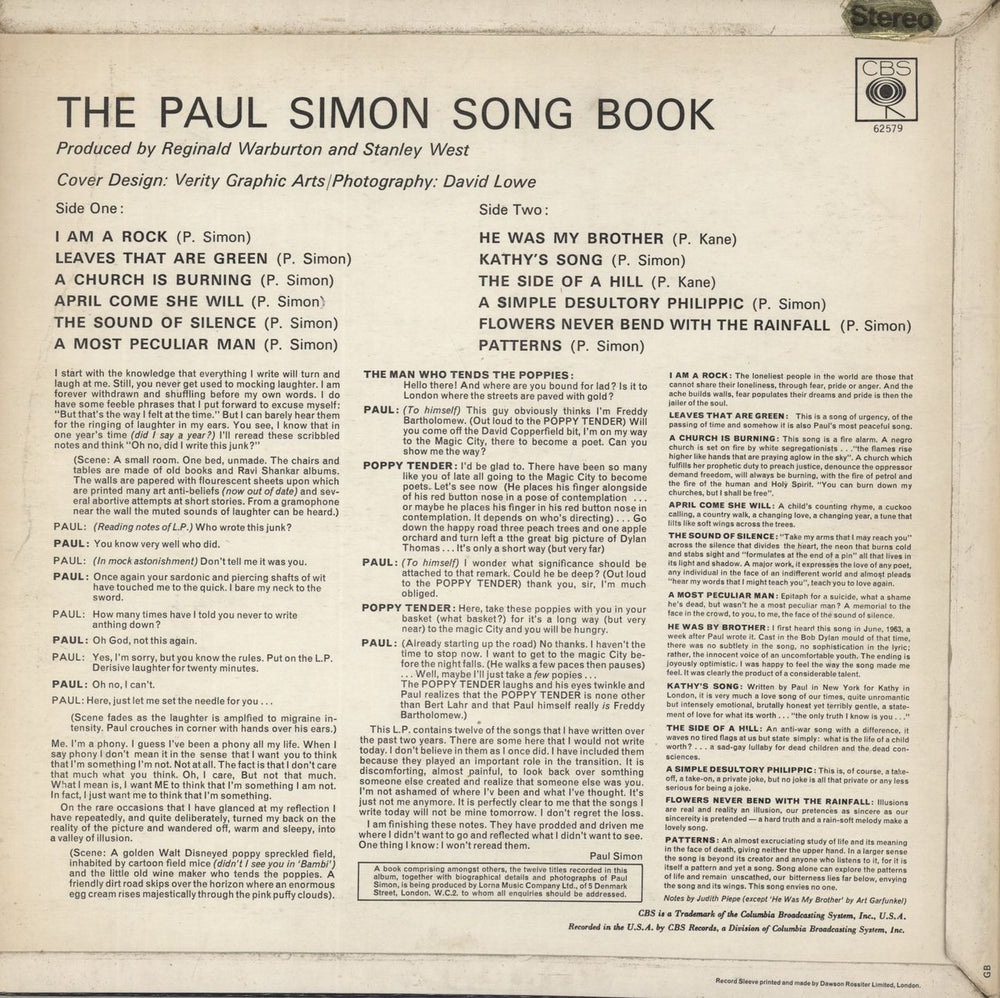 Paul Simon The Paul Simon Song Book - 2nd - Stereo UK vinyl LP album (LP record)