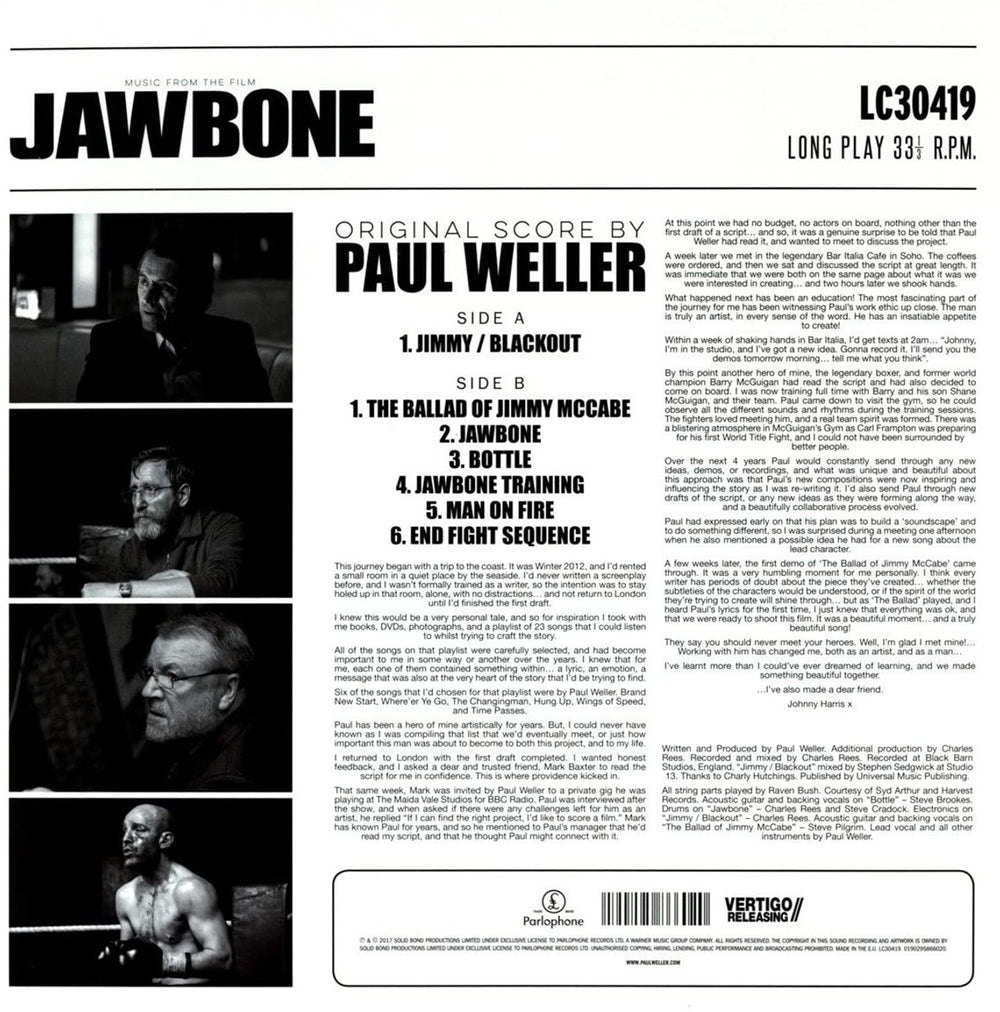 Paul Weller Music From The Film Jawbone - Sealed UK vinyl LP album (LP record) WELLPMU761453