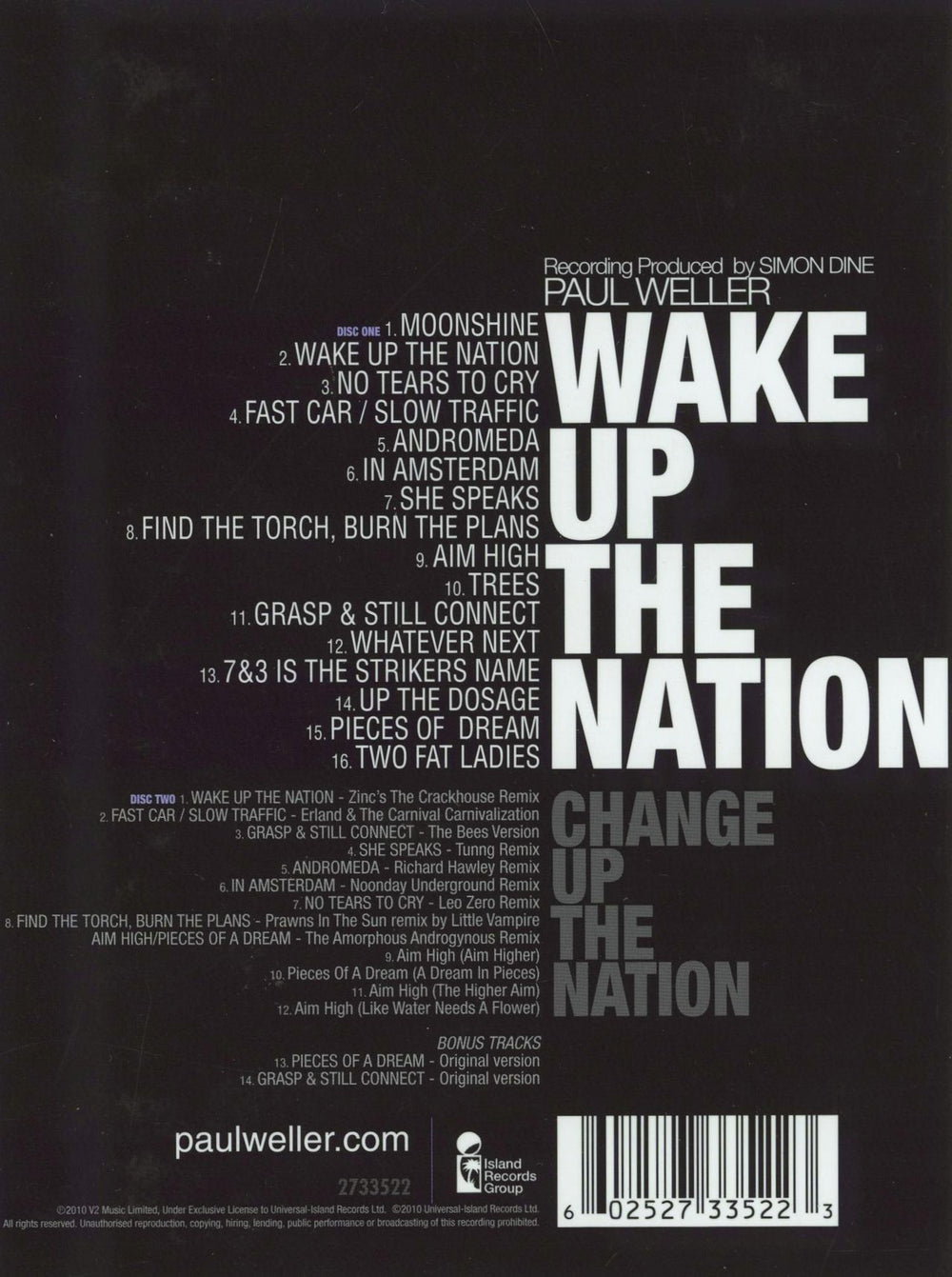 Paul Weller Wake Up The Nation UK 2 CD album set (Double CD) 602527335223