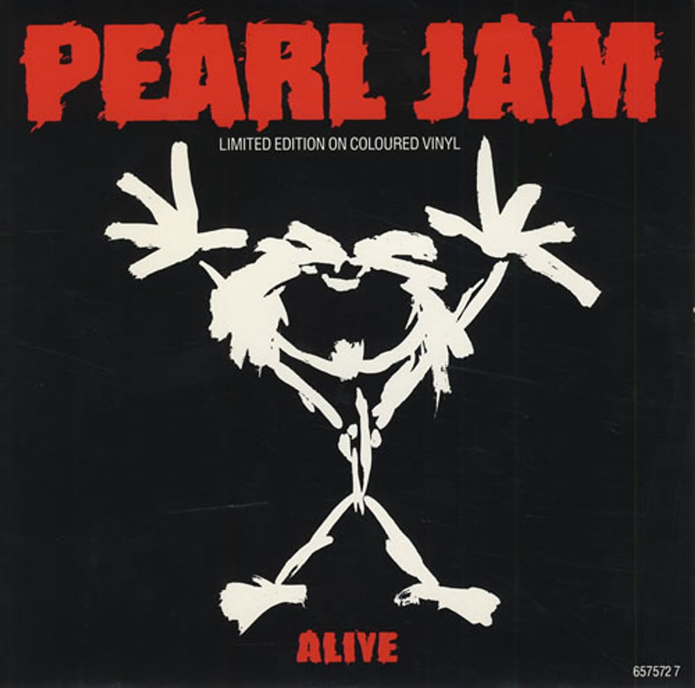 Pearl Jam Alive - White Vinyl UK 7" vinyl single (7 inch record / 45) 6575727