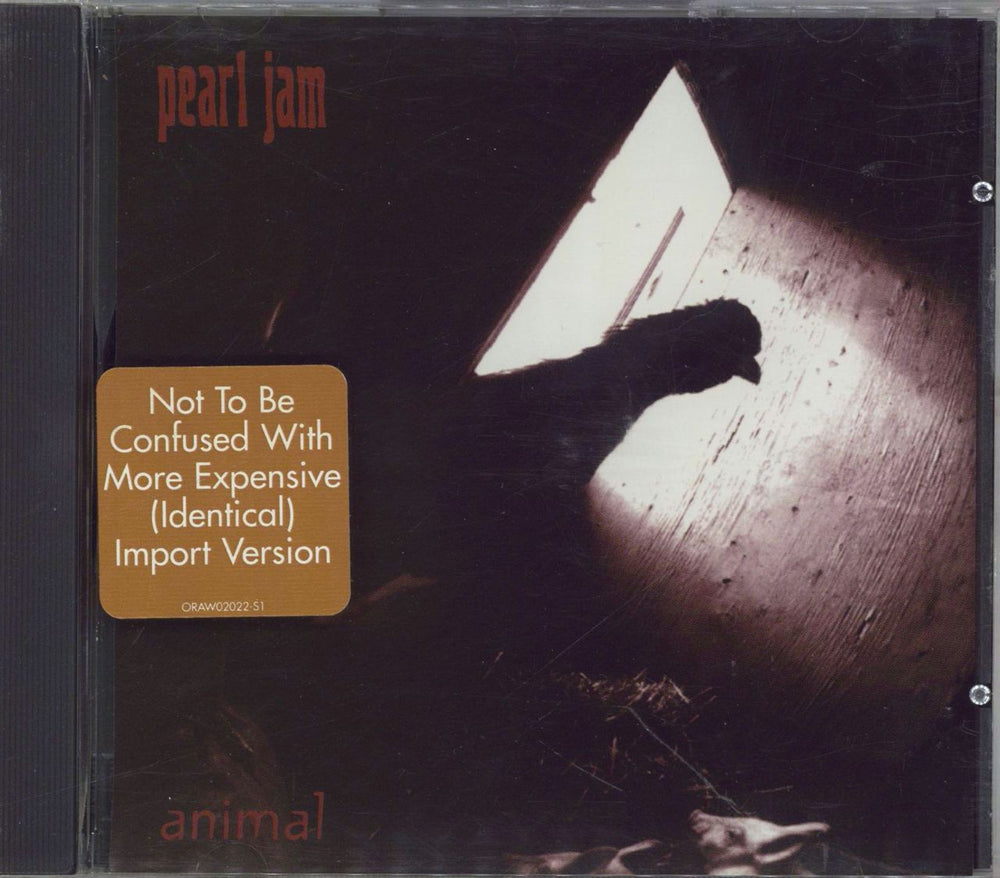 Pearl Jam Animal - Stickered US CD single (CD5 / 5") 34K77948