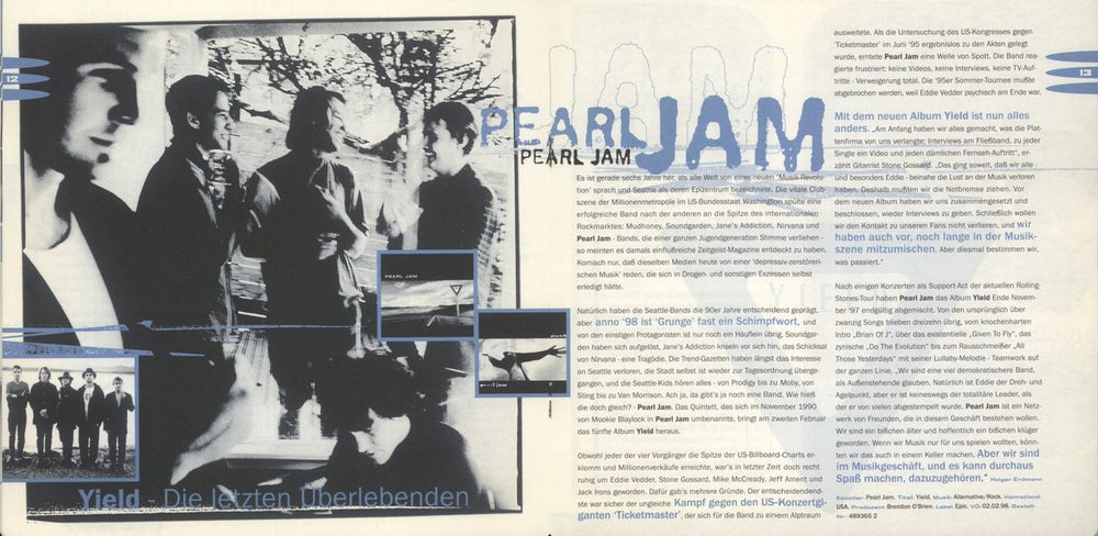 Pearl Jam Given To Fly - Epic Mag German Promo 2 CD album set (Double CD)