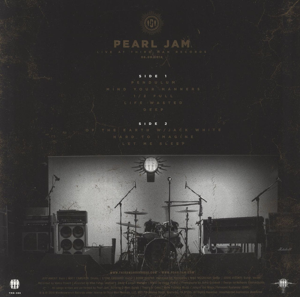 Pearl Jam Live At Third Man Records - Black & Gold Split Vinyl US vinyl LP album (LP record)