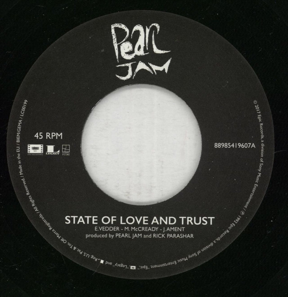 Pearl Jam State Of Love And Trust - RSD 2017 UK 7" vinyl single (7 inch record / 45) PJA07ST865860