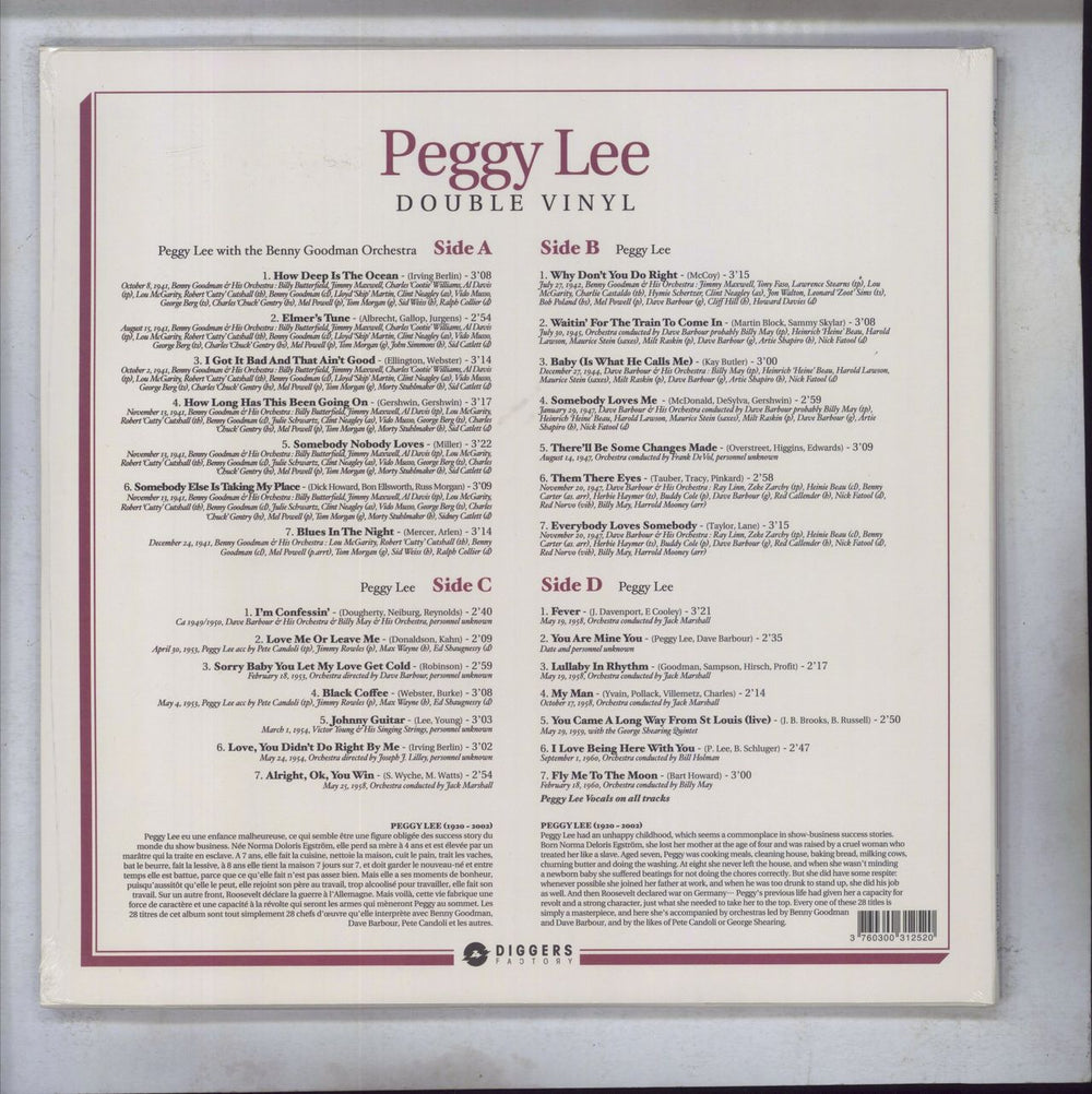 Peggy Lee Essential Works 1941-1960 - Sealed UK 2-LP vinyl record set (Double LP Album)