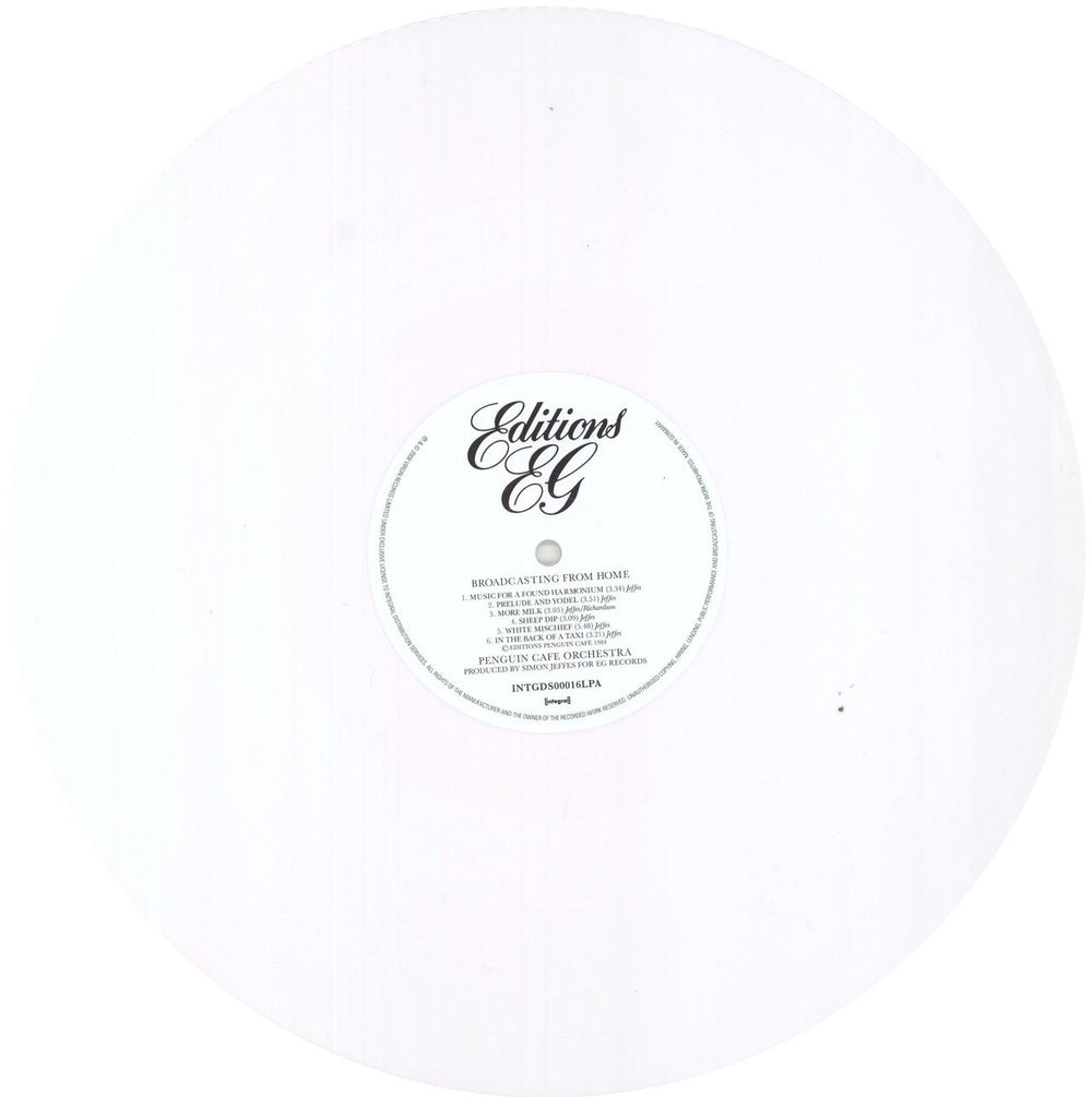 Penguin Cafe Orchestra Broadcasting From Home - White Vinyl German vinyl LP album (LP record) PA4LPBR855523