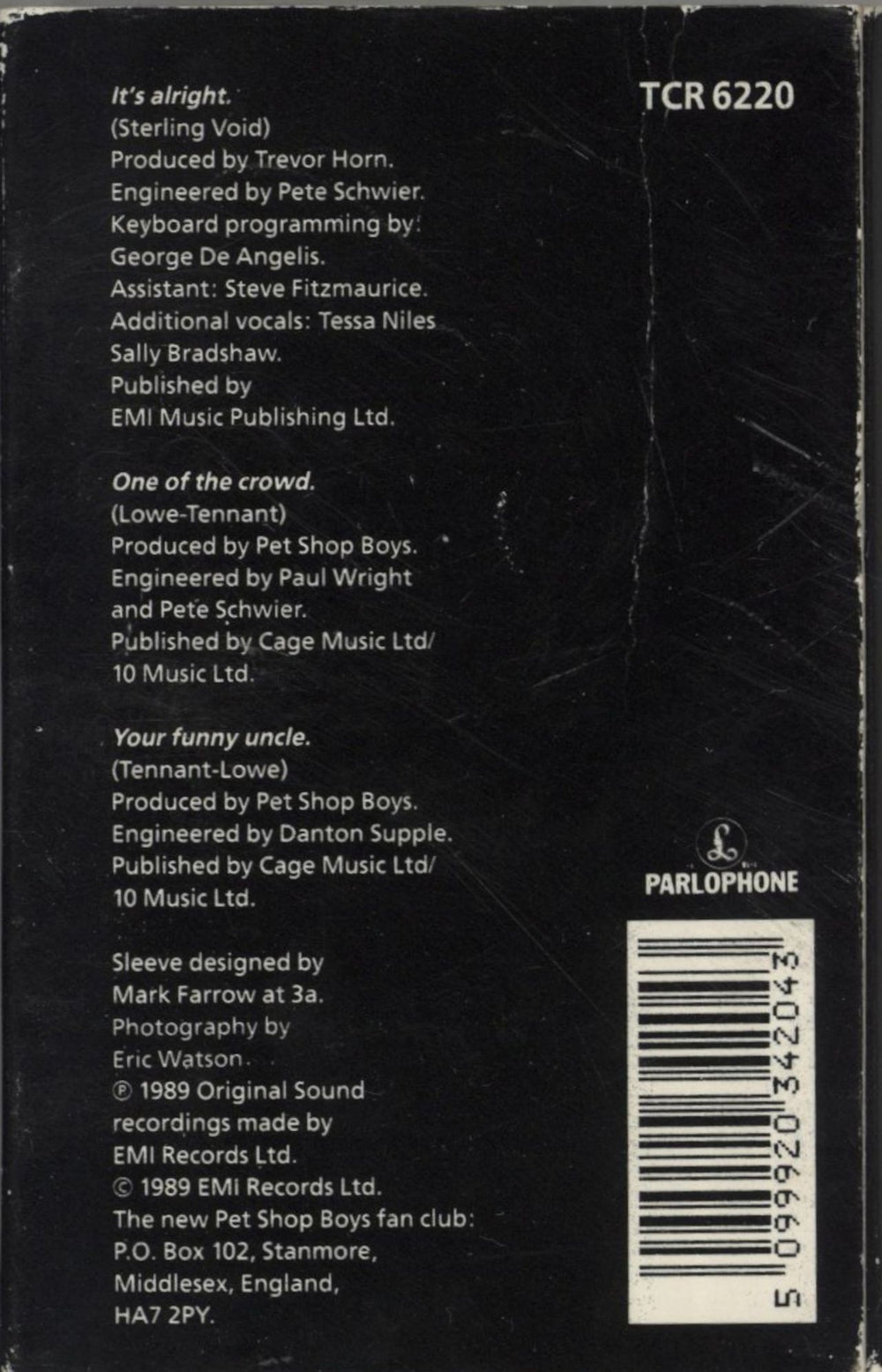 Pet Shop Boys It's Alright UK cassette single 5099920342043