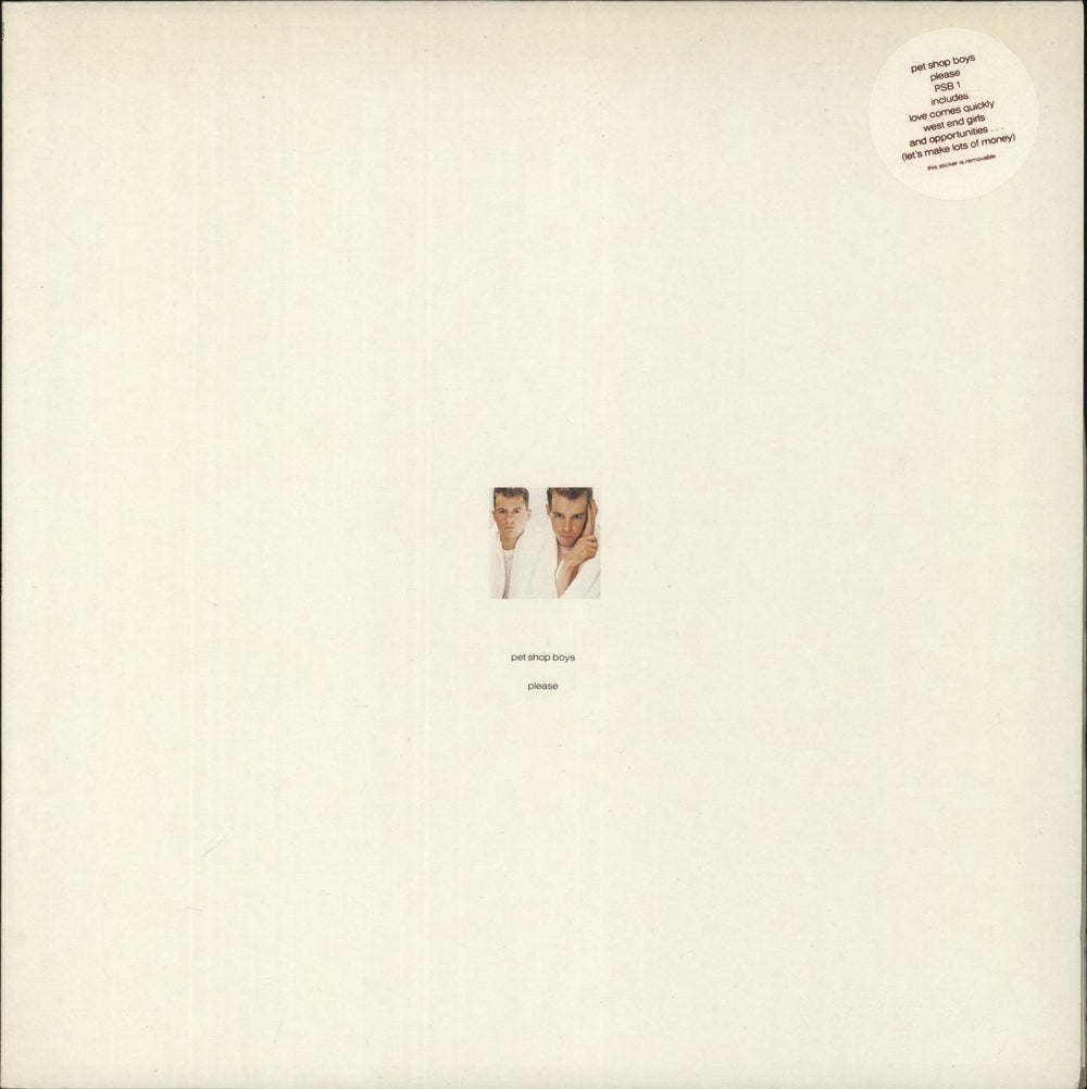 Pet Shop Boys Please - Hype Stickered UK vinyl LP album (LP record) PCS7303
