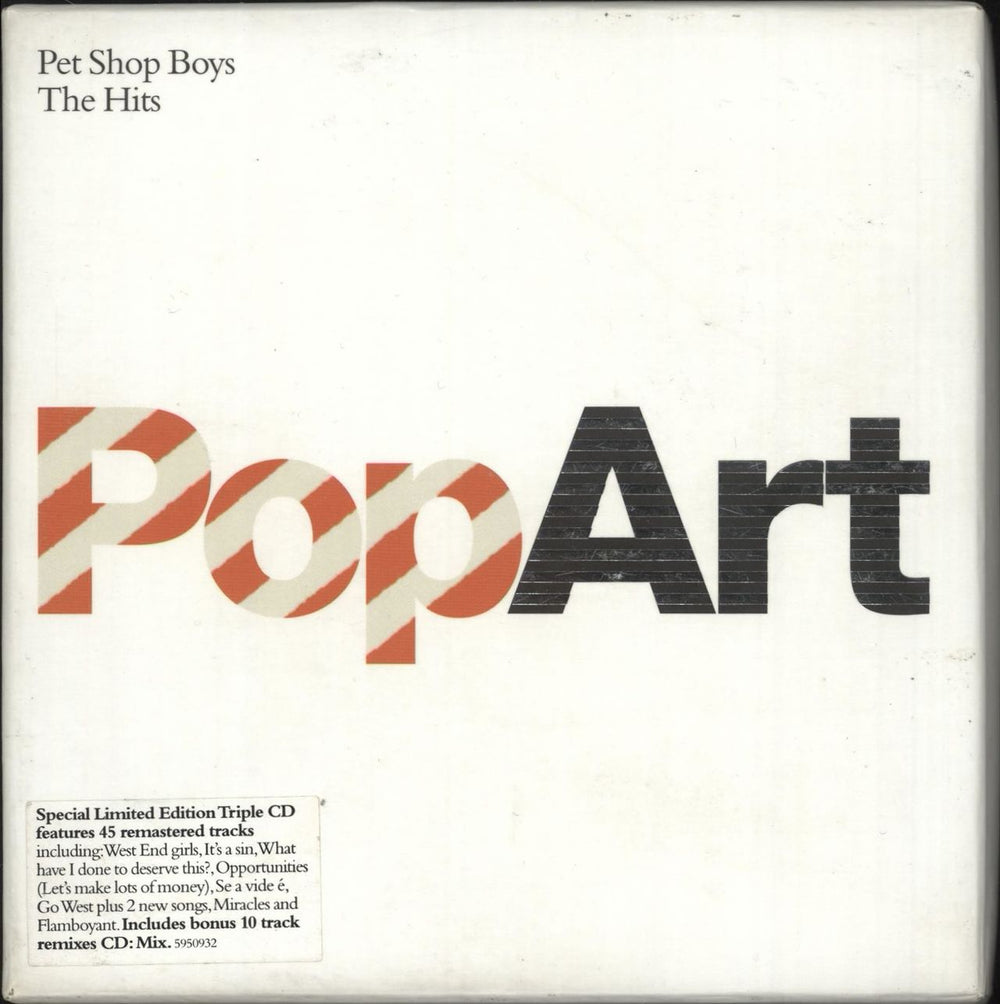 Pet Shop Boys PopArt - The Hits UK 3-CD album set (Triple CD) 5950932