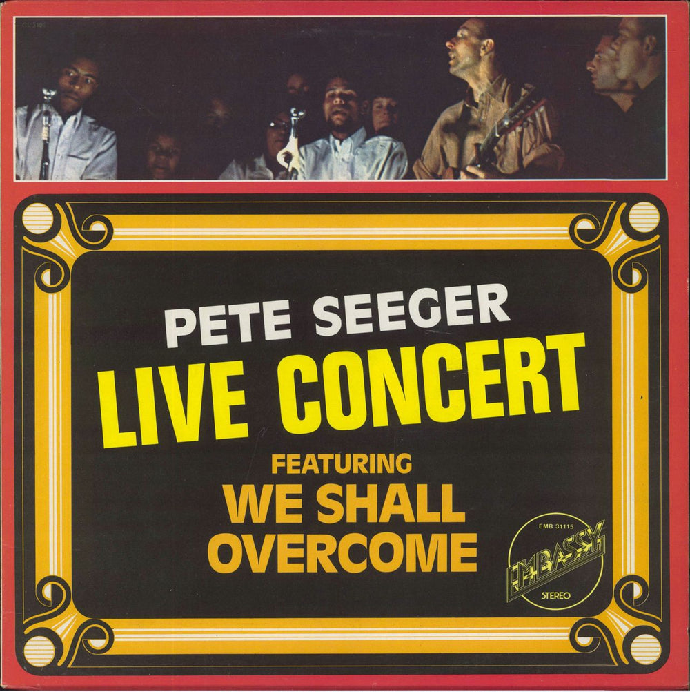 Pete Seeger Live Concert UK vinyl LP album (LP record) EMB31115