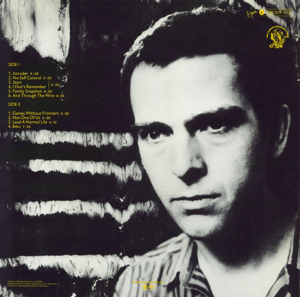 Peter Gabriel Peter Gabriel III German vinyl LP album (LP record)