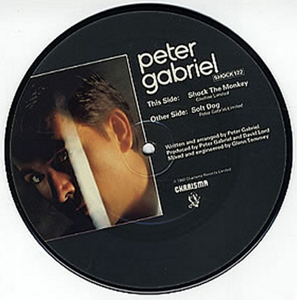 Peter Gabriel Shock The Monkey UK 7" vinyl picture disc (7 inch picture disc single) SHOCK122