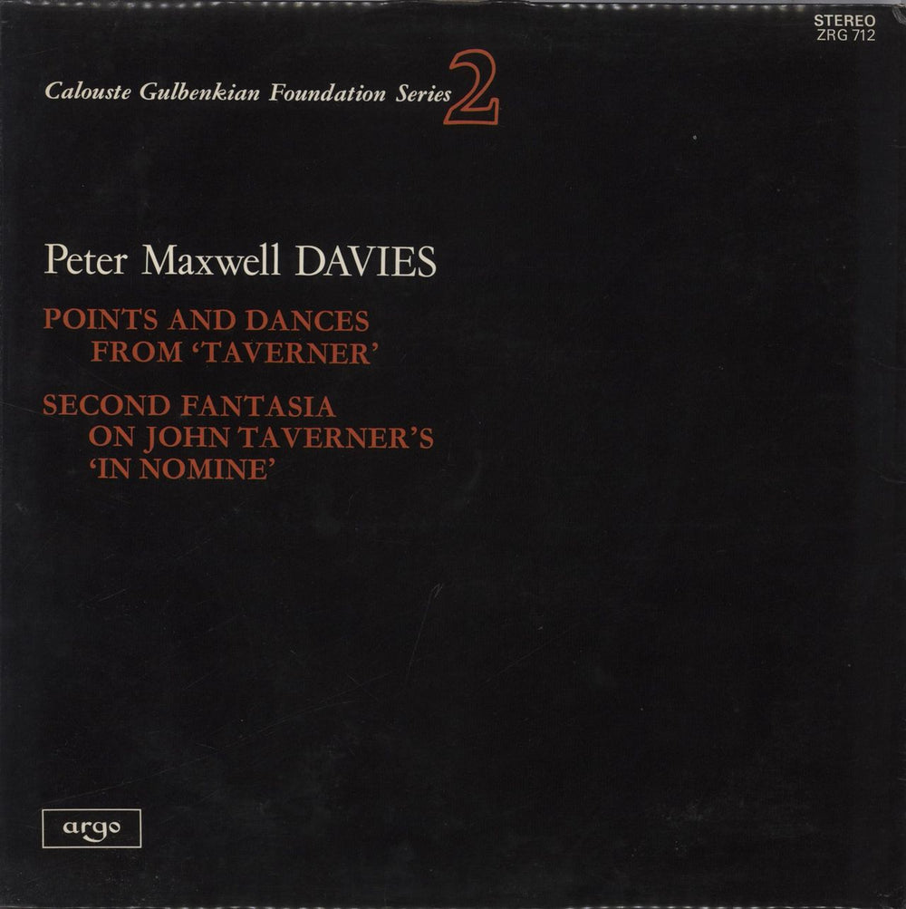 Peter Maxwell Davies Points And Dances From ‘Taverner’ / Second Fantasia On John Taverner's ‘In Nomine’ UK vinyl LP album (LP record)