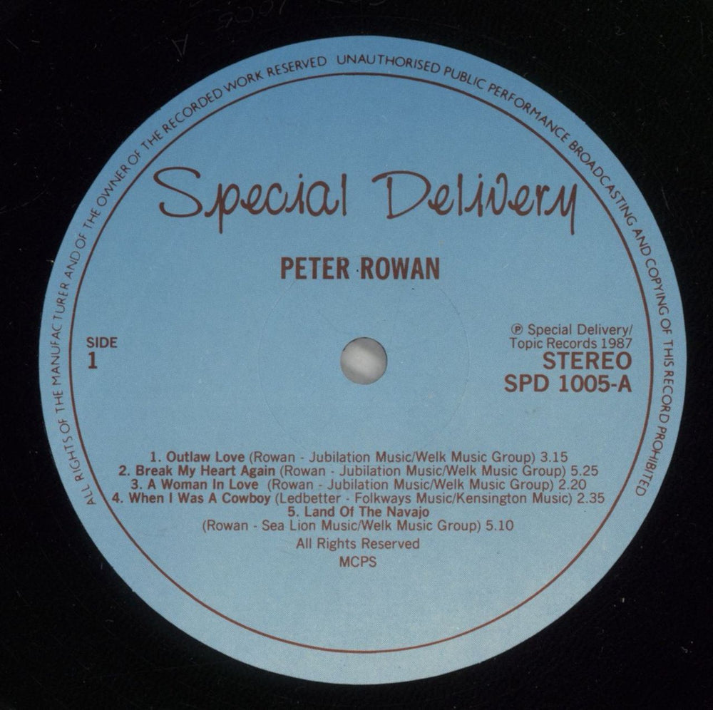 Peter Rowan Peter Rowan UK vinyl LP album (LP record) PX7LPPE630103