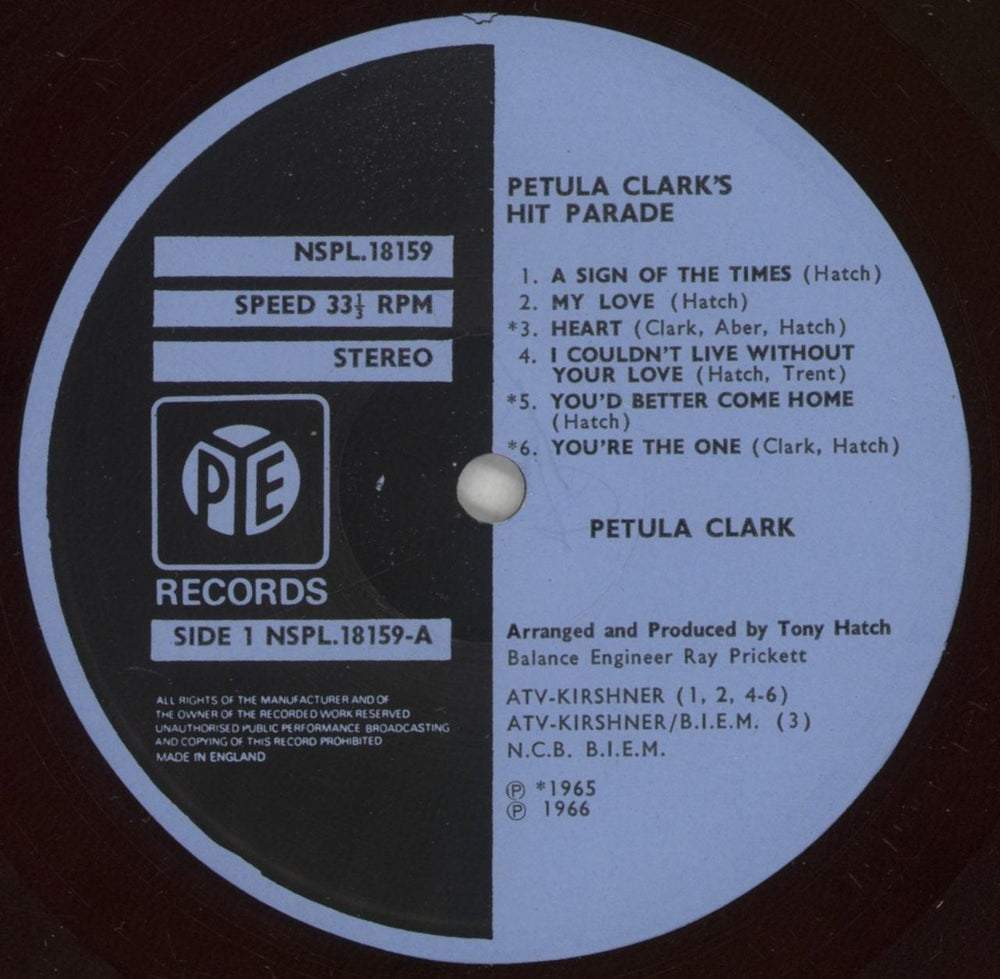 Petula Clark Petula Clark's Hit Parade UK vinyl LP album (LP record) PTCLPPE790416