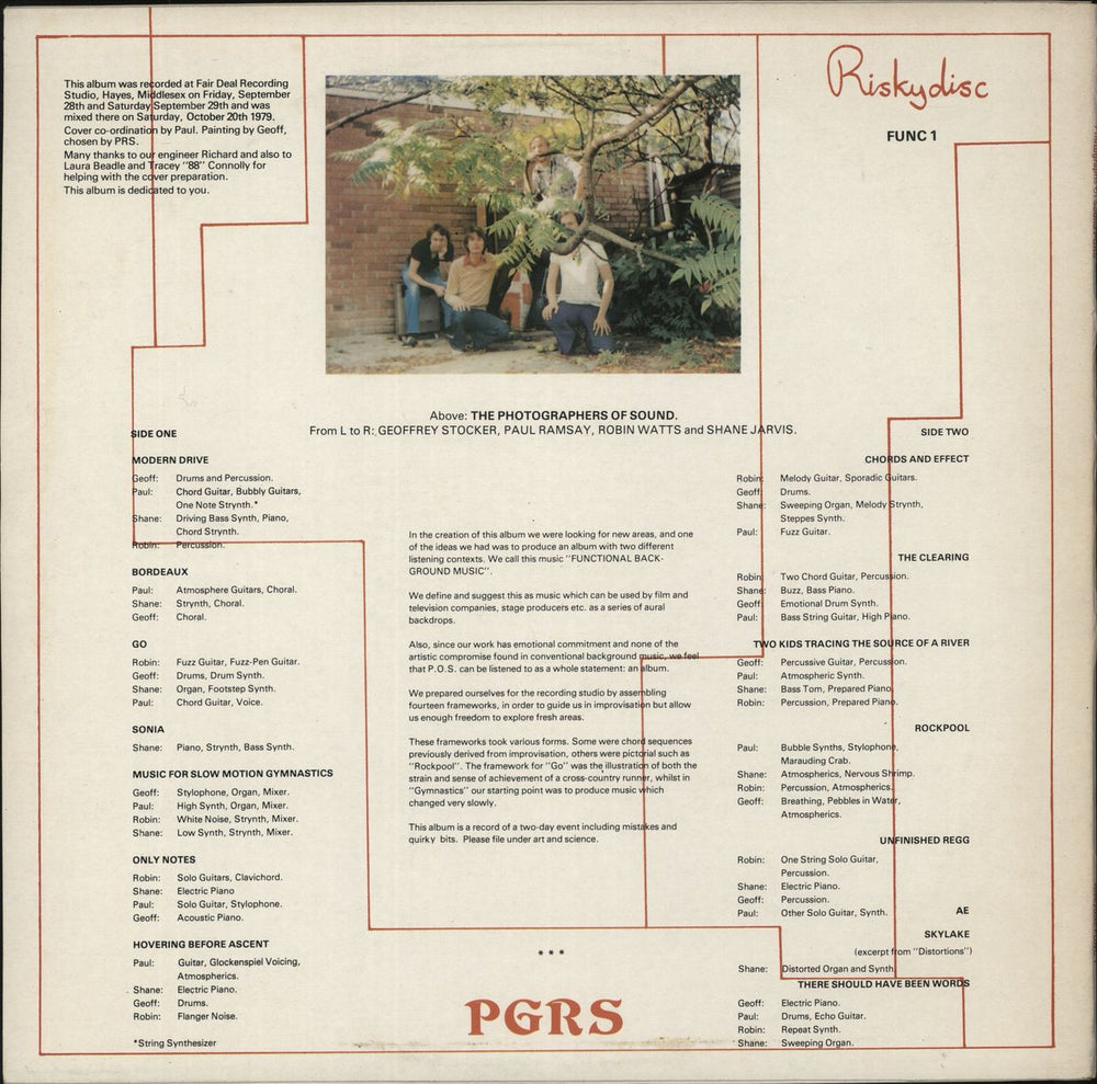 PGRS Photographs Of Sound UK vinyl LP album (LP record)