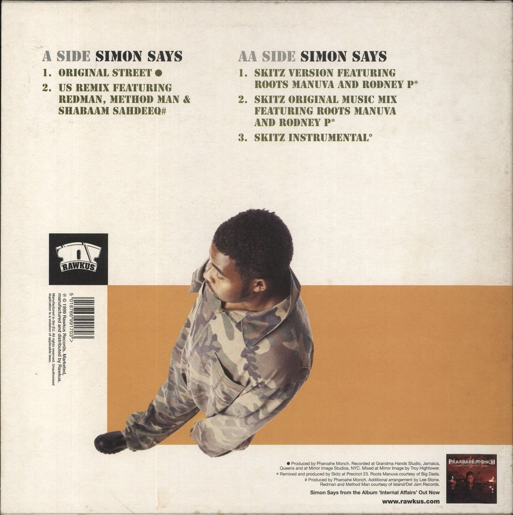 Pharoahe Monch Simon Says (The Remixes) UK 12" vinyl single (12 inch record / Maxi-single) 5018766991703