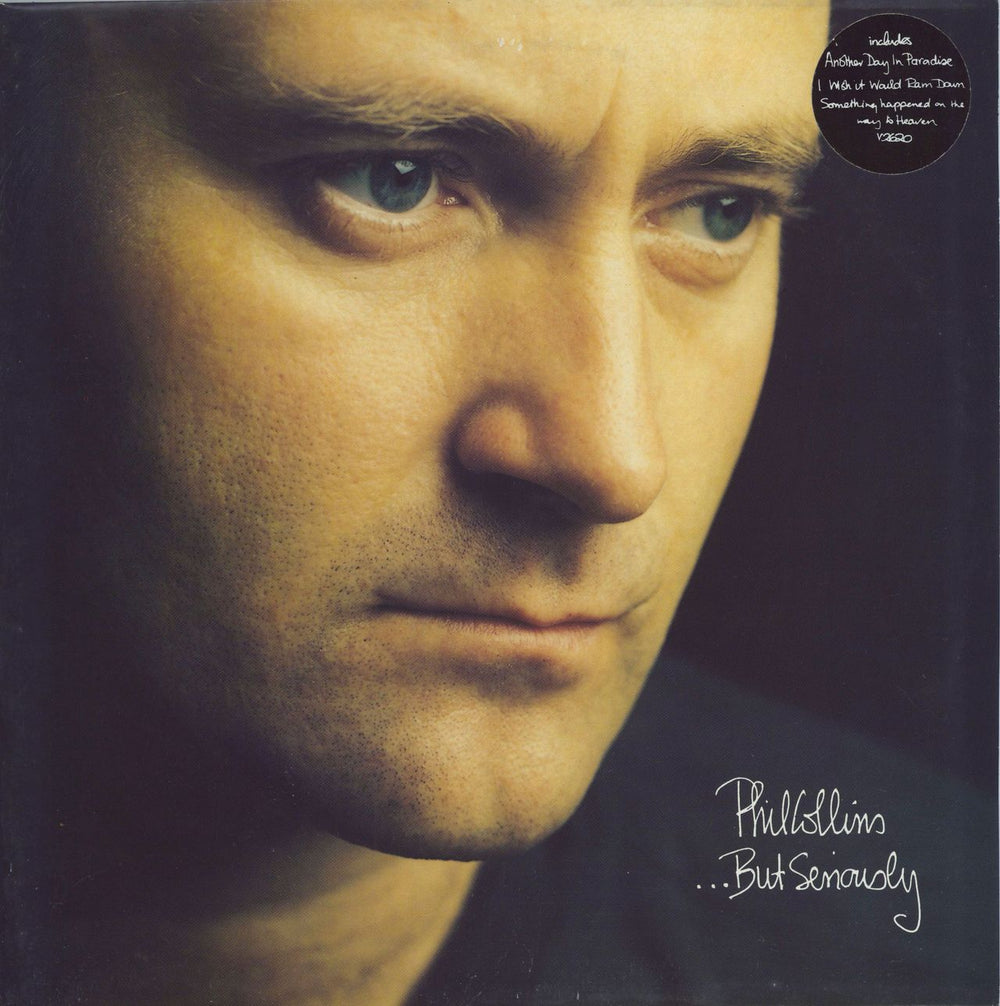 Phil Collins ...But Seriously - 3 Song Stickered Sleeve UK vinyl LP album (LP record) V2620