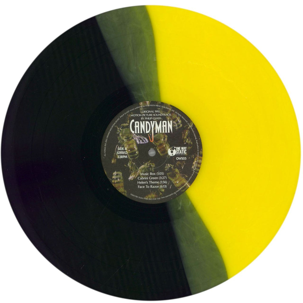 Philip Glass Candyman - Bee Striped Vinyl US vinyl LP album (LP record) PLGLPCA858026