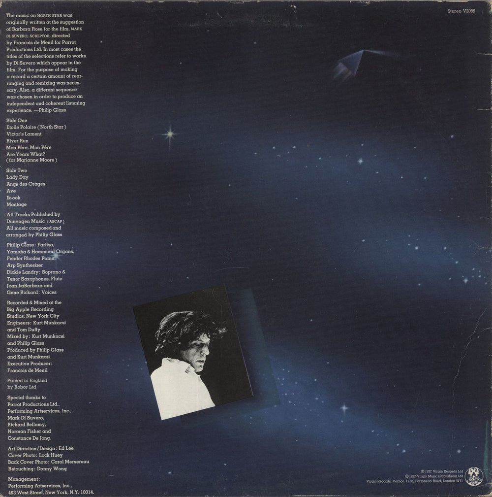 Philip Glass North Star UK vinyl LP album (LP record)