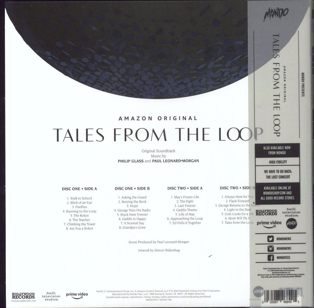 Philip Glass Tales From The Loop [Original Soundtrack] - Black w/ Blue Splatter & Gold w/ Black Splatter Vinyl US 2-LP vinyl record set (Double LP Album) 050087468491