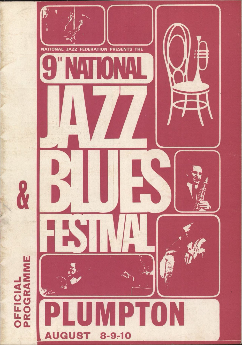 Pink Floyd 9th National Jazz & Blues festival 1969 UK tour programme TOUR PROGRAMME