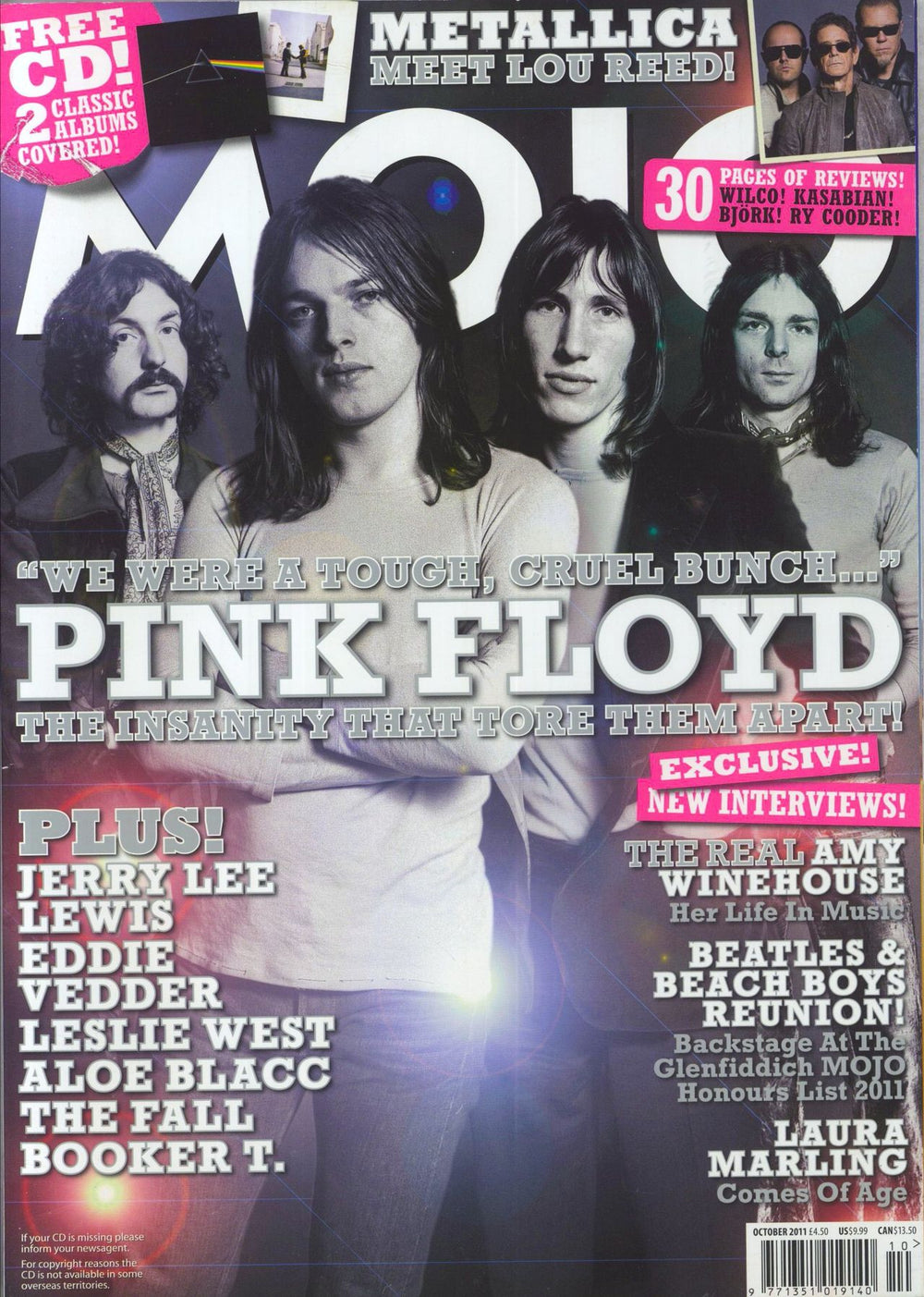 Pink Floyd MOJO Magazine Issue 215 October 2011 UK vinyl LP album (LP record) 9771351019140