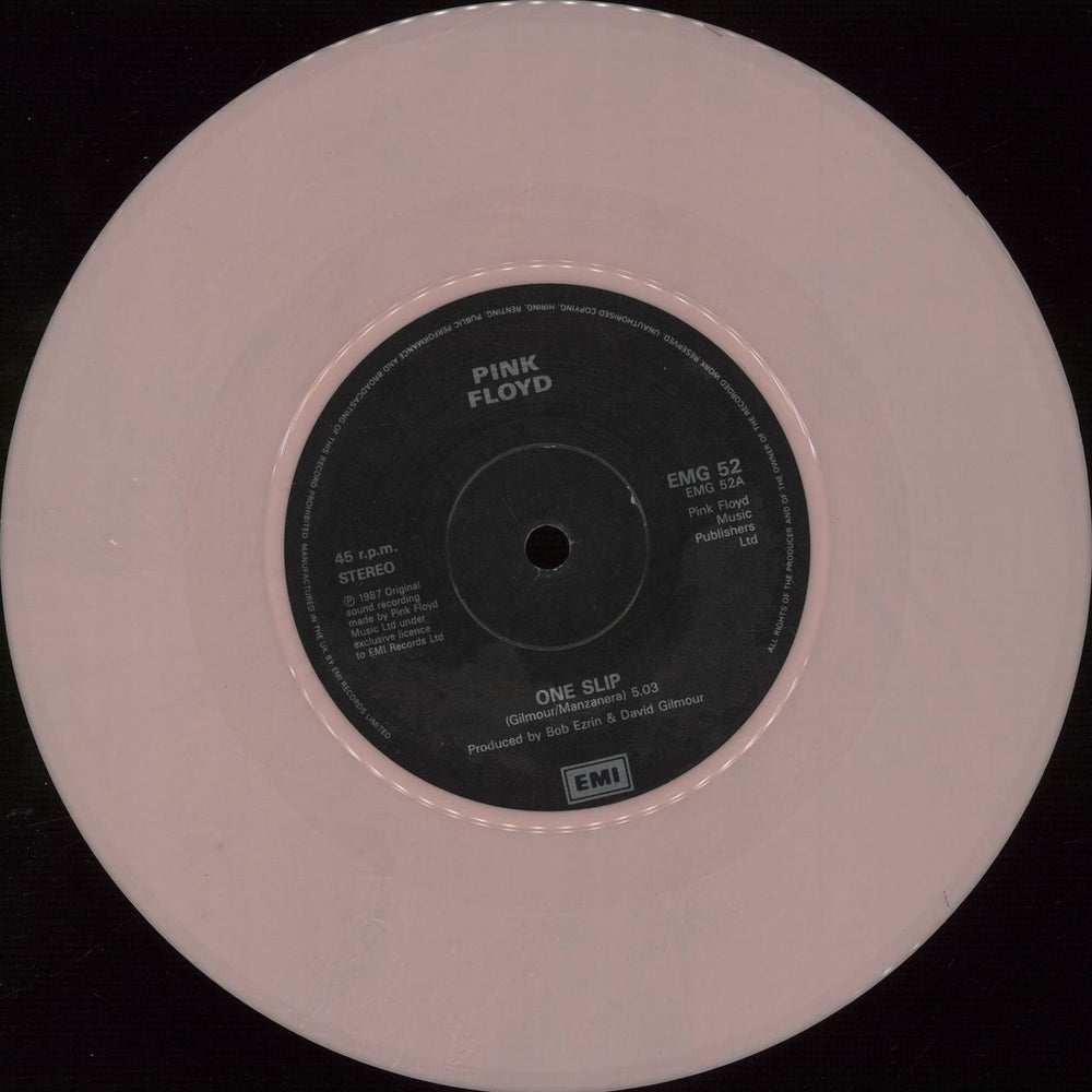 Pink Floyd One Slip - Pink Vinyl - Gatefold UK 7" vinyl single (7 inch record / 45) PIN07ON674508