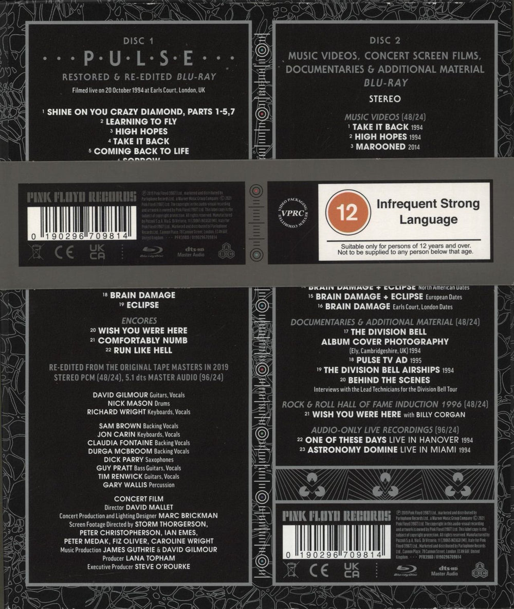 Pink Floyd P.U.L.S.E. - Restored & Re-edited UK Blu Ray DVD 190296709814
