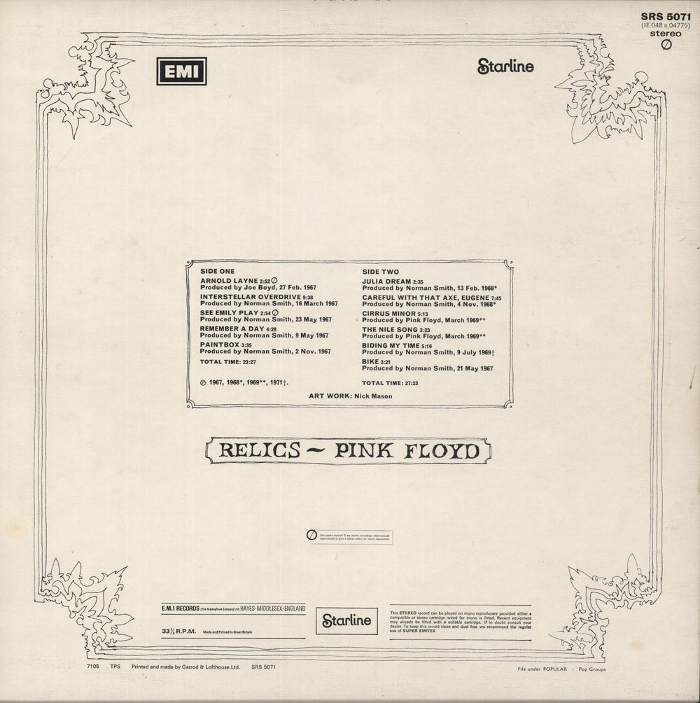 Pink Floyd Relics - 1st UK vinyl LP album (LP record)