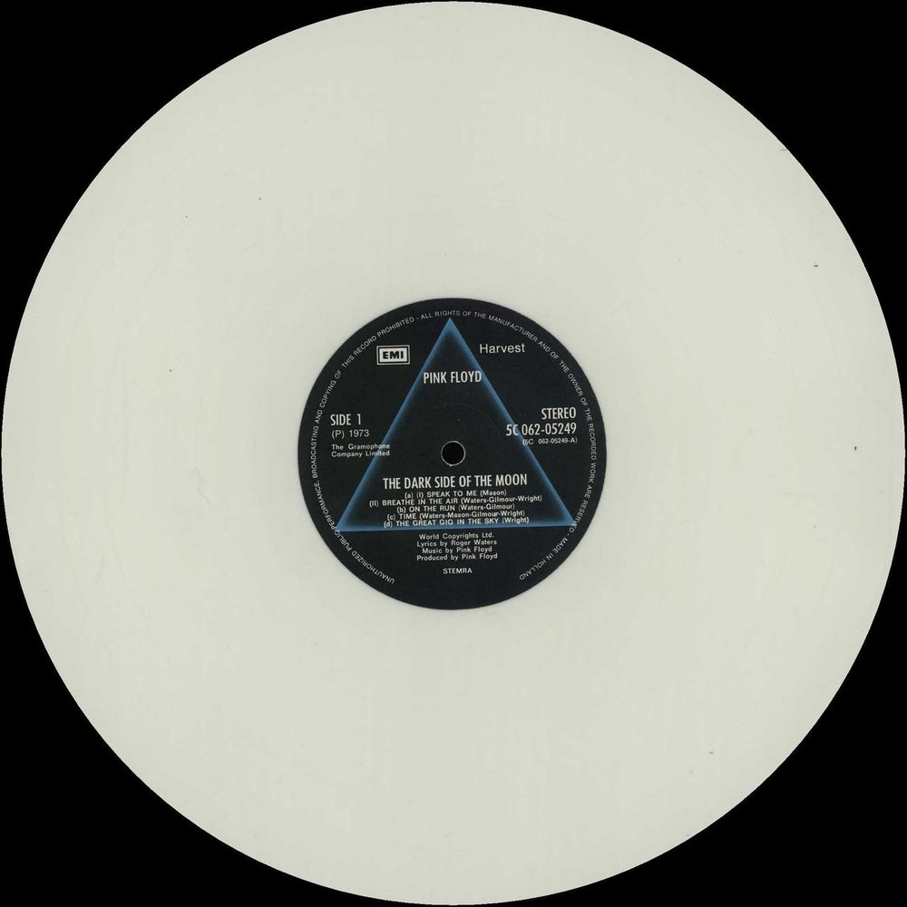 Pink Floyd The Dark Side Of The Moon - White Vinyl Dutch vinyl LP album (LP record) PINLPTH771933