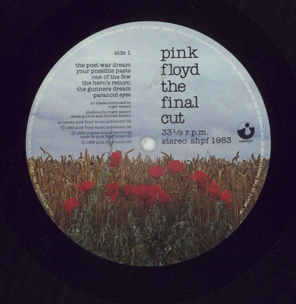 Pink Floyd The Final Cut - 1st - Stickered - EX UK vinyl LP album (LP record) PINLPTH598848