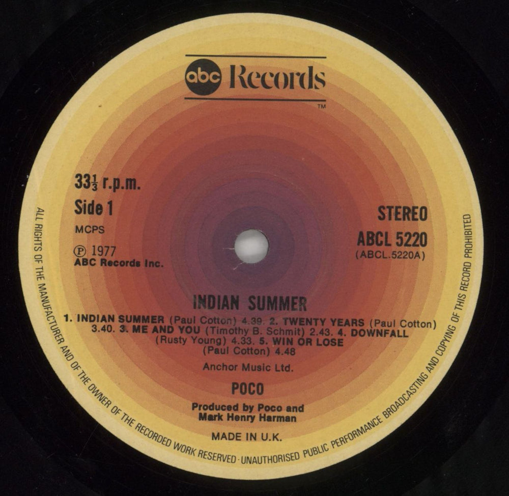 Poco Indian Summer UK vinyl LP album (LP record) POCLPIN382667