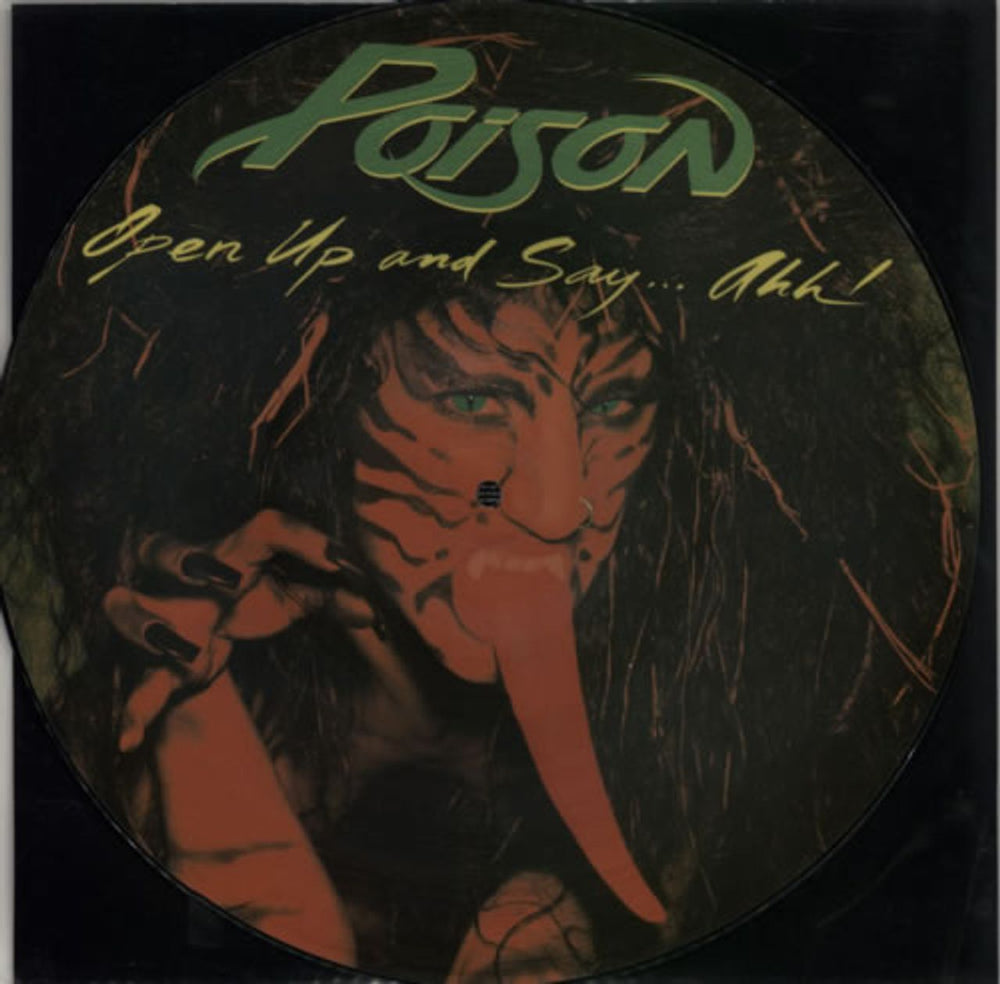 Poison Open Up & Say Ahh - Uncensored + Insert UK picture disc LP (vinyl picture disc album) ESTP2059